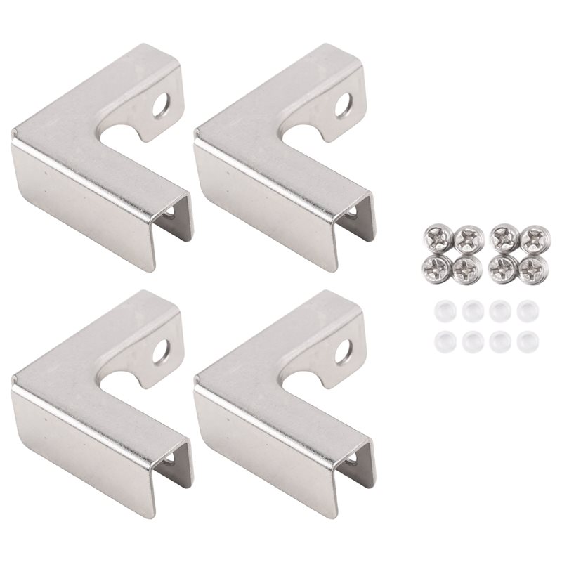 Furniture Hardware Types - ABUI-4Pcs L Type Glass Fixing Clip