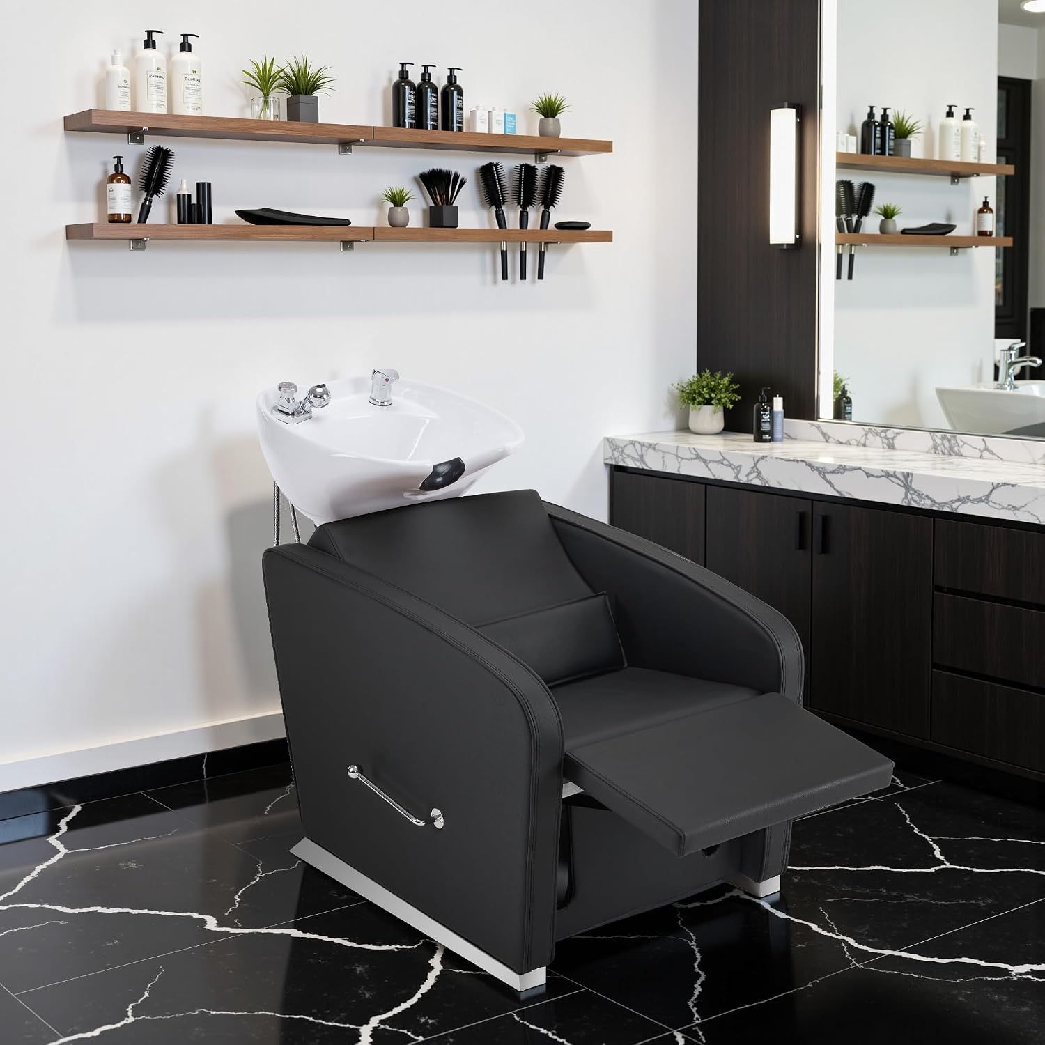 Shampoo Chair and Bowl Set, Ad - Furniture Leg Set ulasan dan harga