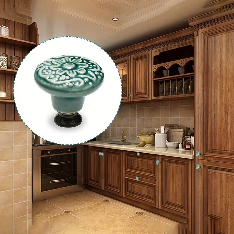 12pcs Ceramic Cabinet Knobs, F - Furniture Hardware Bolts ulasan dan harga