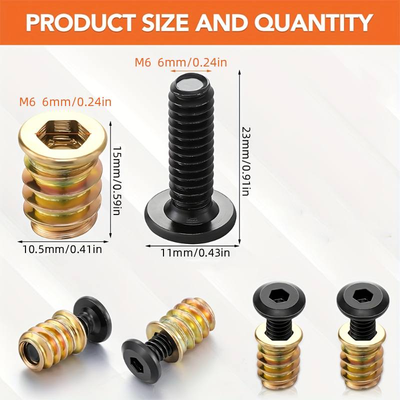 10PCS Nut Threaded Inserts Com - Furniture Hardware Bolts ulasan dan harga