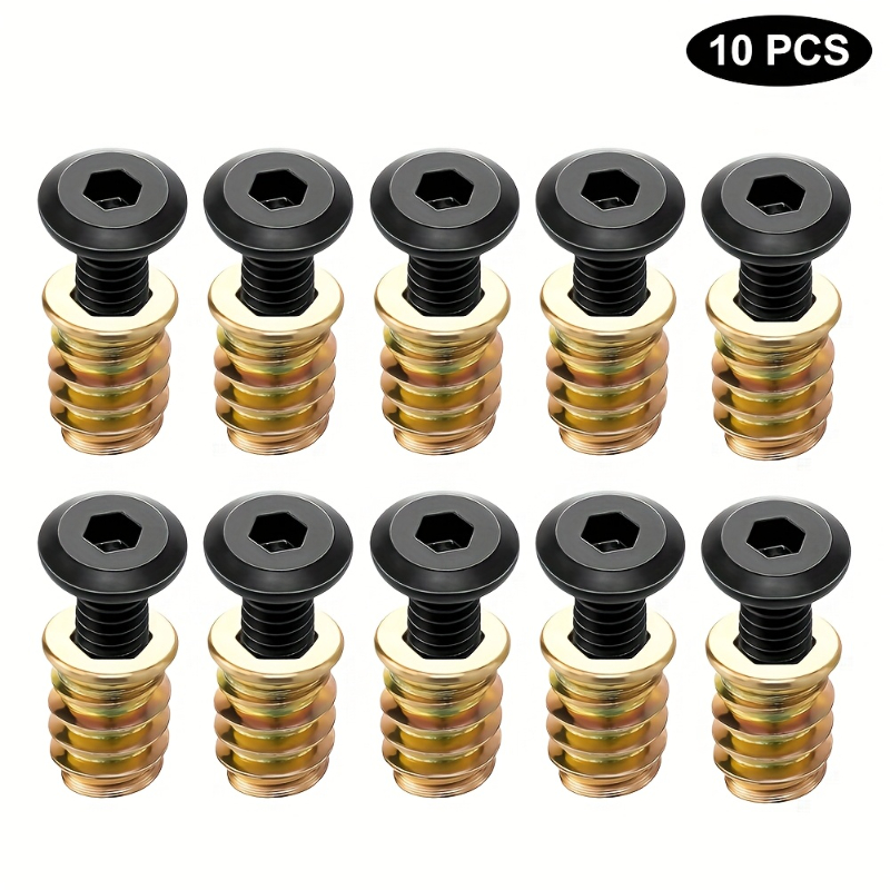 10PCS Nut Threaded Inserts Com - Furniture Hardware Bolts ulasan dan harga