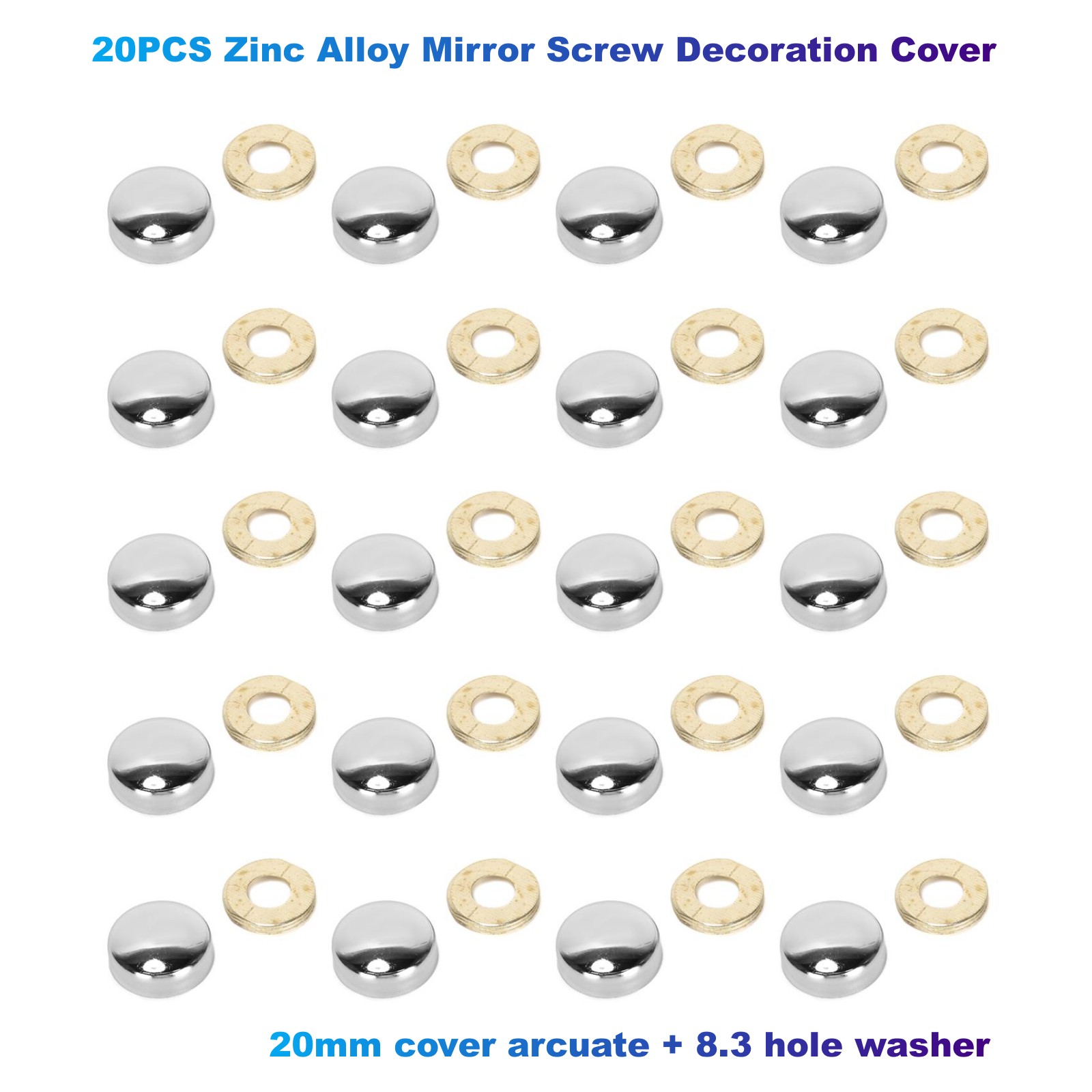 20PCS Zinc Alloy Mirror Screw  - Furniture Joinery Hardware ulasan dan harga